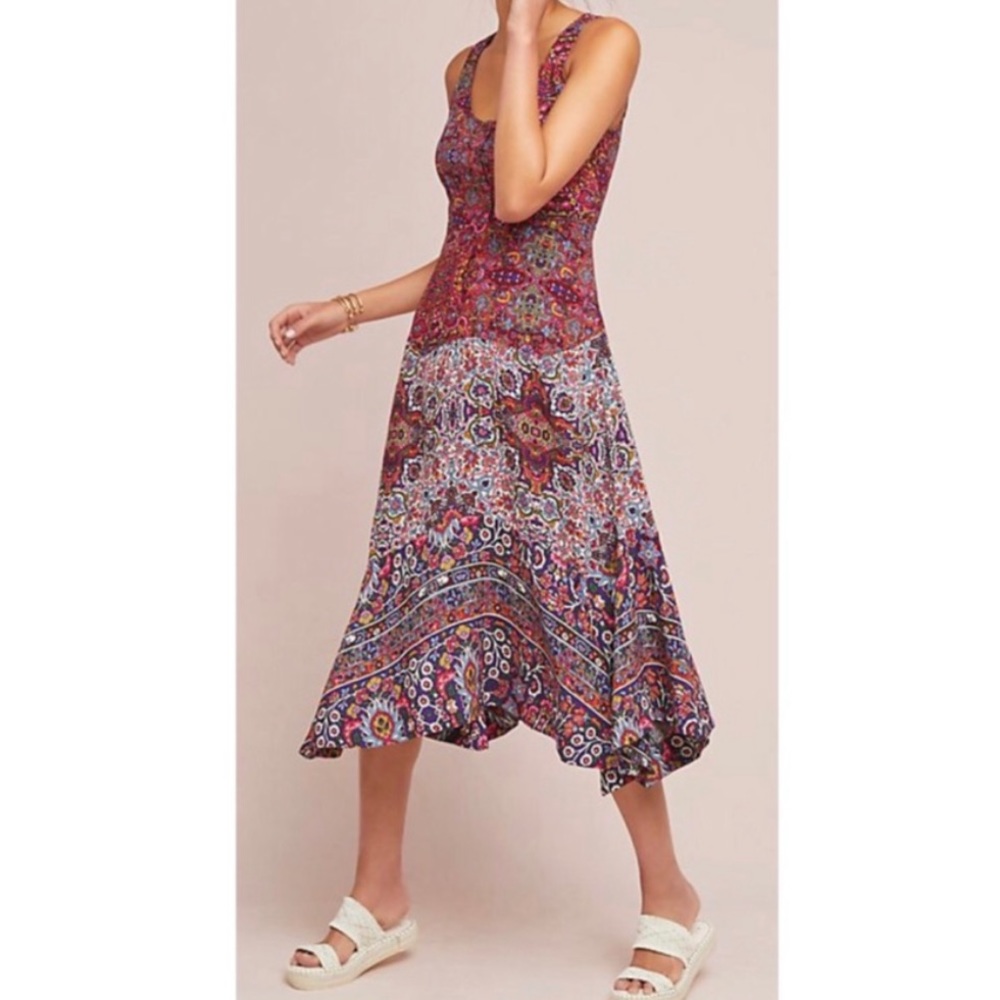Anthropologie Maeve Violette Floral Boho Dress